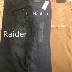 Raider, Nautica, Calvin Klien jeans size 40